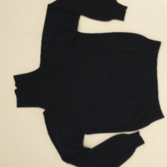 Dark Navy Blue Cashmere Turtleneck Sweater Vintage Hong Kong See Measurements M - Picture 5 of 7